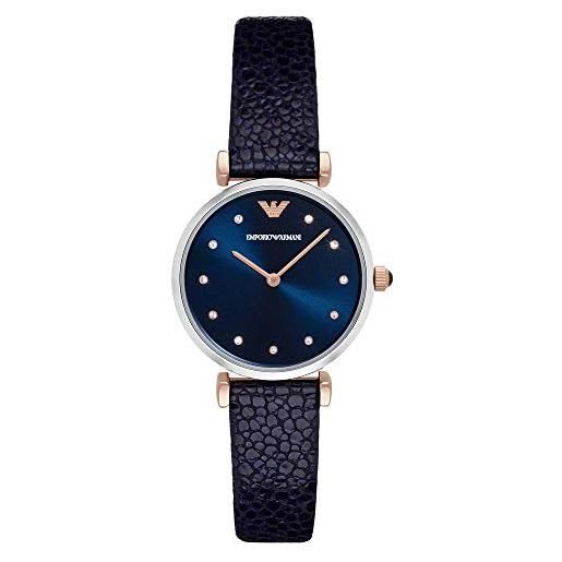 Emporio Armani orologio analogico quarzo donna con cinturino in acciaio inossidabile ar1989, blu