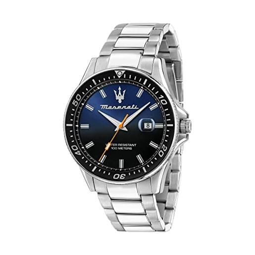 Maserati orologio da uomo, collezione sfida, in acciaio, con cinturino in acciaio inossidabile - r8853140001