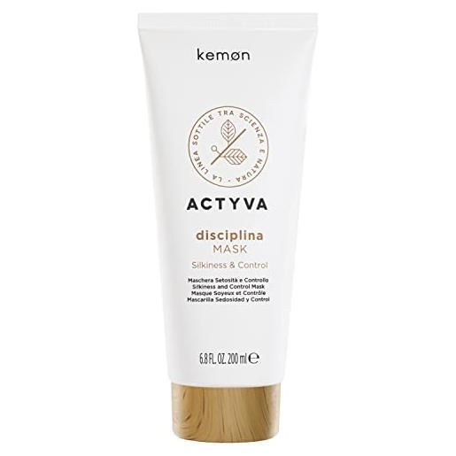 Kemon - actyva disciplina mask, maschera nutriente e disciplinante per capelli crespi, con acido ialuronico e olio di mandorle - 200 ml