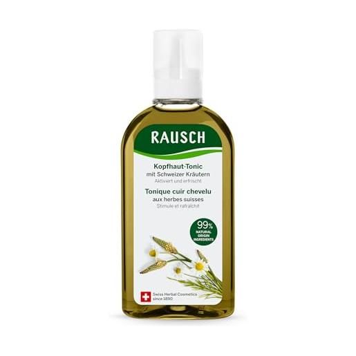 Rausch - tonico per capelli alle erbe svizzere (rinfresca, previene la formazione di forfora e attenua il prurito, vegano), confezione da 1 (1 x 200 ml)
