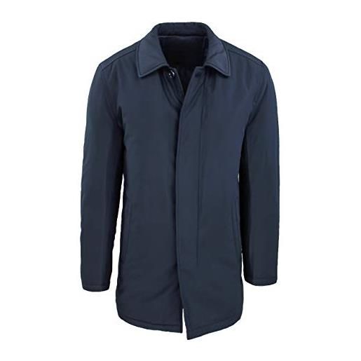 Evoga giaccone piumino uomo invernale casual elegante trench con gilet interno (l, blu scuro)