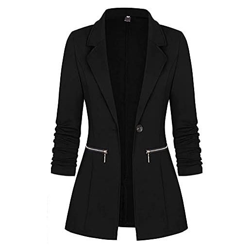Minetom blazer donna elegante cappotto slim fit bottone manica lunga ufficio affari blazer top gilet giacca vino rosso xl
