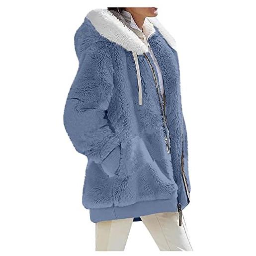 XinCDD hooded soft donna casual con zip antivento cappotto leggera autunnale invernale caldo da donna aperto sul davanti donna (nero, m)