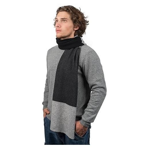 DALLE PIANE CASHMERE - sciarpa a 3 colori 100% cashmere - uomo, colore: bordeaux/grigio/blu, taglia unica