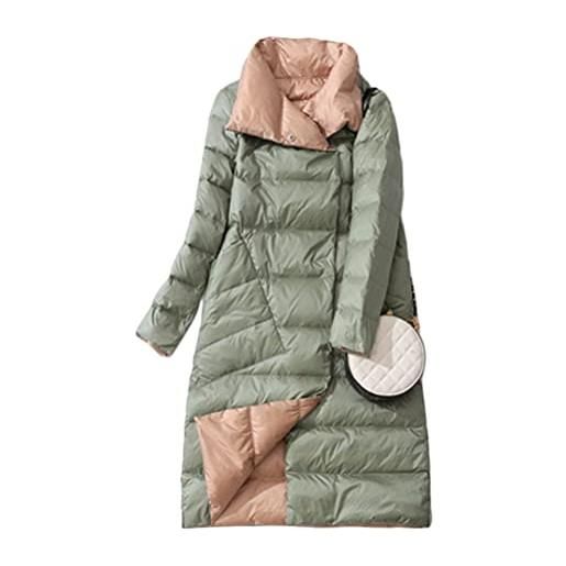 Onsoyours piumino da donna piumino ultraleggero da donna cappotto lungo imbottito inverno cappotto piumino inverno giacca a verde l