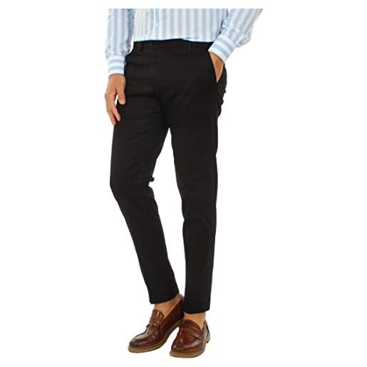 Ciabalù pantaloni eleganti uomo slim fit sartoriali made in italy modello capri in cotone (nero, 46, numeric_46)