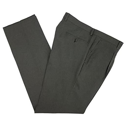 N+1 - pantalone uomo classico in fresco lana con pens cavallo alto gamba larga elegante tasca dritta leggero estivo (56, sabbia)