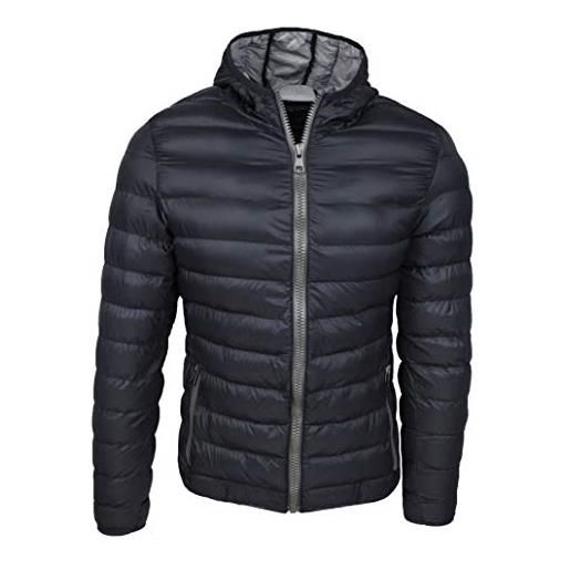 Evoga piumino uomo trade invernale casual giacca giubbotto slim fit (6xl, nero)