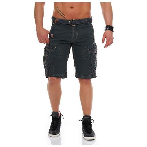 Geographical Norway perle pantaloni corti cargo da uomo, con cintura black xx-large