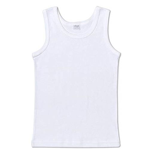 Ellepi 6 magliette intime bimbo in puro cotone anallergico con cuciture comfort colore bianco. Taglia 8