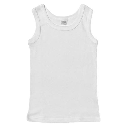 Ellepi 6 magliette intime bimbo in puro cotone anallergico con cuciture comfort colore bianco. Taglia 6