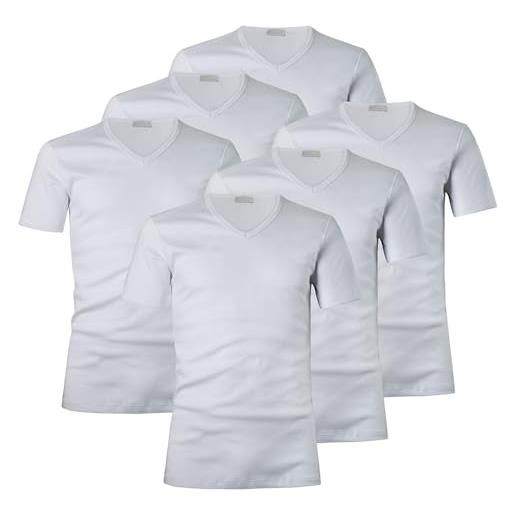 Liabel t-shirt uomo 100% cotone, art. 4428/t53 scollo v, pacco da 6, bianco xl