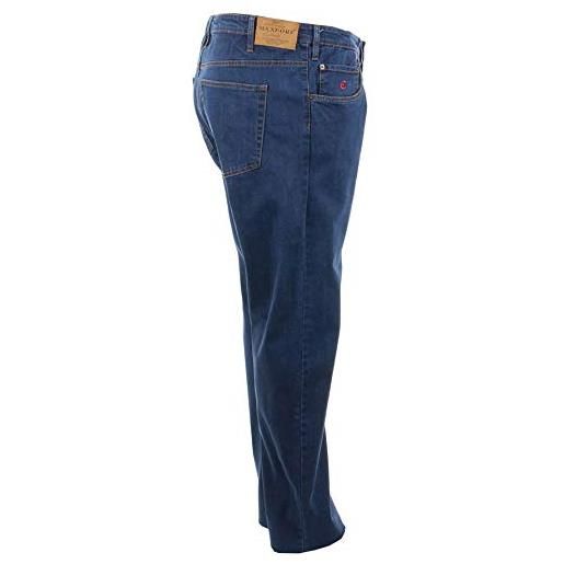 Maxfort jeans taglie forti uomo oversize big size plus size (tg. 54 girovita 108 cm, blu)