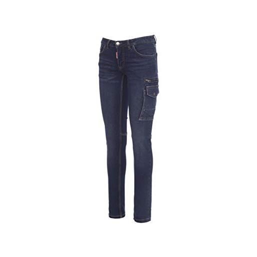 PAYPER west lady pantaloni denim da donna taglio jeans con tasconi elasticizzati, colore: denim blu, taglia: 44