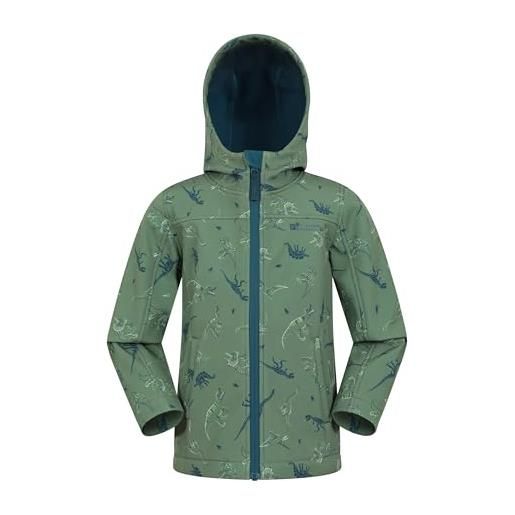 Mountain Warehouse exodus giacca softshell da bambini - giacca a vento bambino, impermeabile per ragazzi e ragazze, giacchetta softshell idrorepellente antivento comoda roccia 5-6 anni