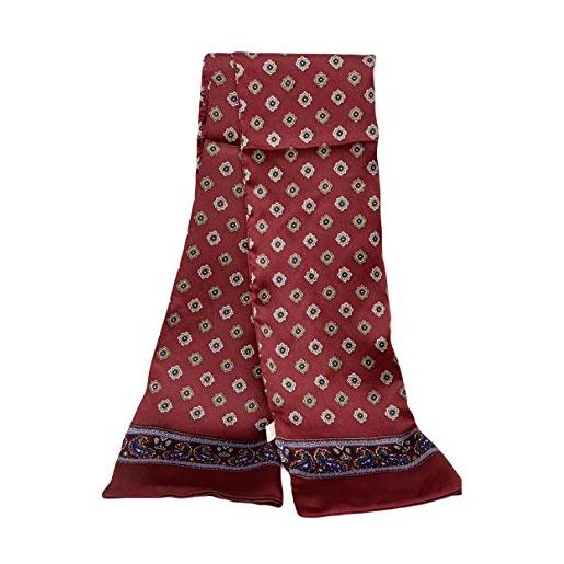 UK_Stone - foulard in 100% seta, motivo fiori, paisley, sciarpa da uomo, #9, taglia unica