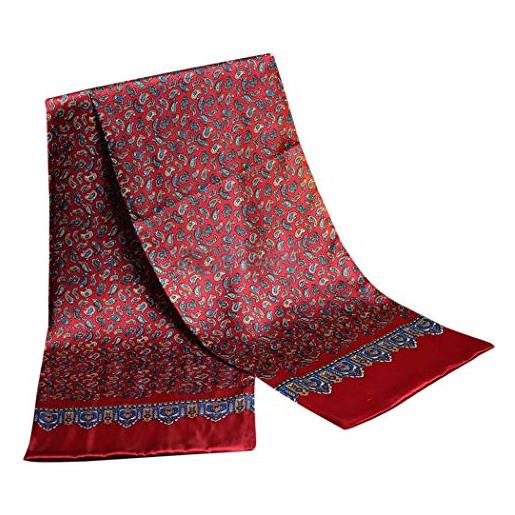 UK_Stone - foulard in 100% seta, motivo fiori, paisley, sciarpa da uomo, taglia unica