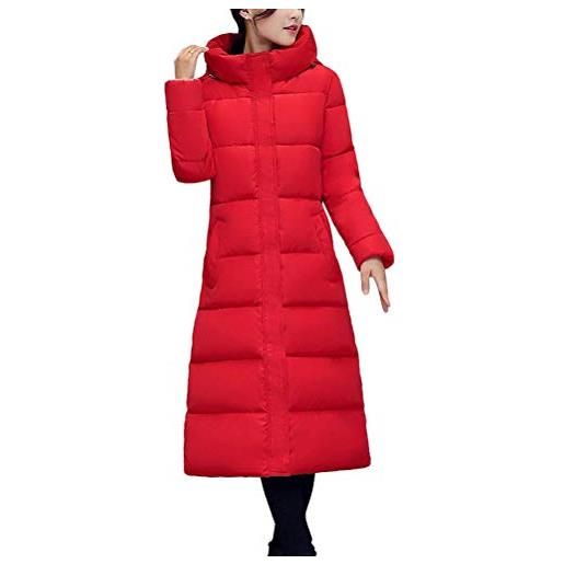 ORANDESIGNE cappotto donna piumino giacca con cappuccio calda cappotti lungo elegante piumino invernale giubbotto lungo c nero xxl