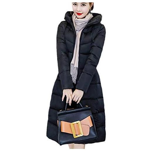 ORANDESIGNE cappotto donna piumino giacca con cappuccio calda cappotti lungo elegante piumino invernale giubbotto lungo c rosso xxl
