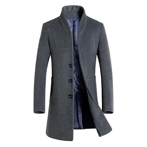 Vogstyle uomo sottile caloroso cappotto invernale di lana grigio m