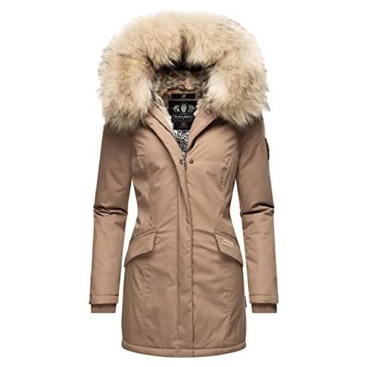 Navahoo "cristal" - giacca invernale da donna, modello parka, taglie: xs-xxl rosso vivo xl
