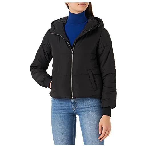 JDY jdynewerica short hood jacket otw noos, giacca donna, nero (black/detail: silver zipper), s