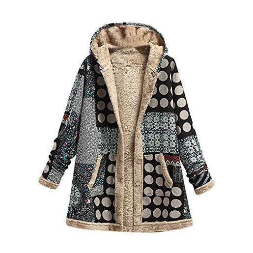 ShangSRS cappotto con cappuccio donna taglie forti invernale elegante lungo cappotti eleganti parka lunghi giacca donna giacca di peluche calda giubbotto donna invernale trench (3xl, grigio)
