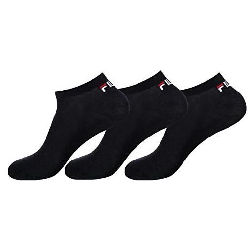 Fila 12 paia calzini, invisible sneakers unisex, bianco e nero, 35-46 (4 x pacco da 3) - nero, 43-46 (9-11 uk)