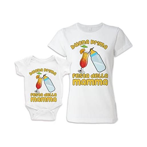 Bulabadoo coppia tshirt e body neonato - mamma figlio - figlia- margarita - prima- festa della mamma - baby - party - cocktail - bimbo - bimba - idee regalo