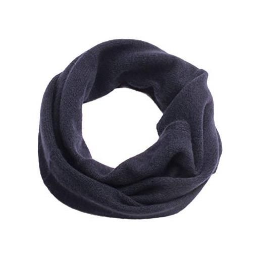 Duemme Maglieria Cashmere uomo donna scaldacollo sciarpa ad anello 100% cachemire (nero, taglia unica)