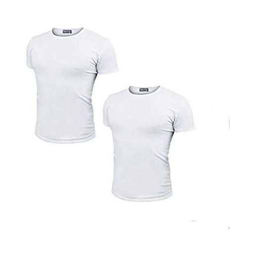 Enrico Coveri confezione da n. 2 maglia uomo girocollo mezza manica underwear cotone pettinato - disponibile nel colore bianco. 