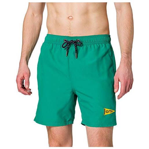Superdry varsity swim short pantaloncini da tavola, campus green, 2xl uomo