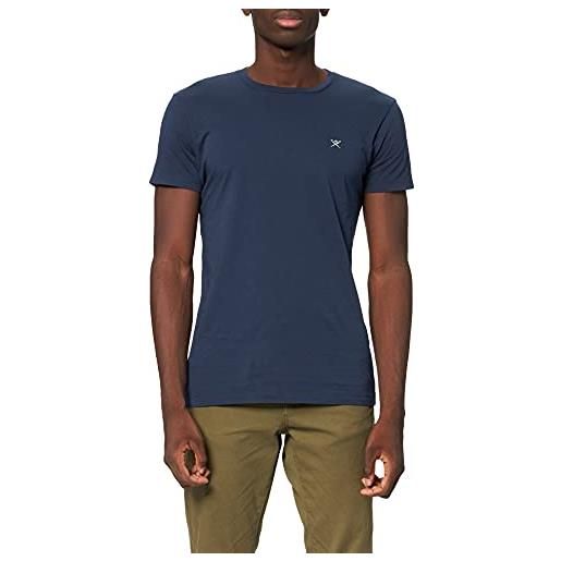 Hackett London ss logo tee t-shirt uomo, blu (navy/grey 5cy), medium