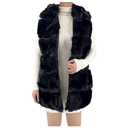 JOPHY & CO. gilet in pelliccia donna senza maniche (cod. 333) (l, nero 3807)