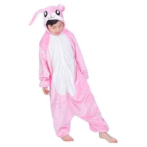 Dolamen bambini unisex kigurumi pigiama onesie, ragazza ragazzo anime cosplay halloween natale party costume attrezzatura sleepwear (100-110cm (39-43), dragon)