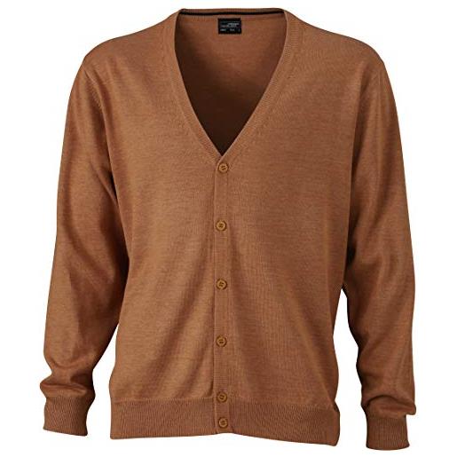 James & Nicholson classico cardigan in cotone (3xl, camel)