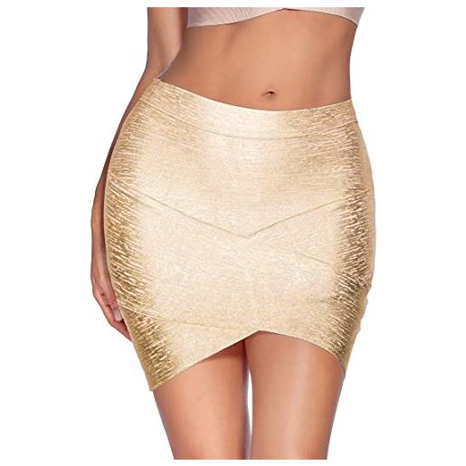 meilun - minigonna aderente da donna rayon bandage, cross. , s