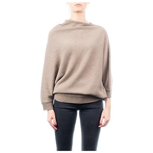 DALLE PIANE CASHMERE - poncho maglia misto cashmere - made in italy - donna, colore: visone, taglia unica