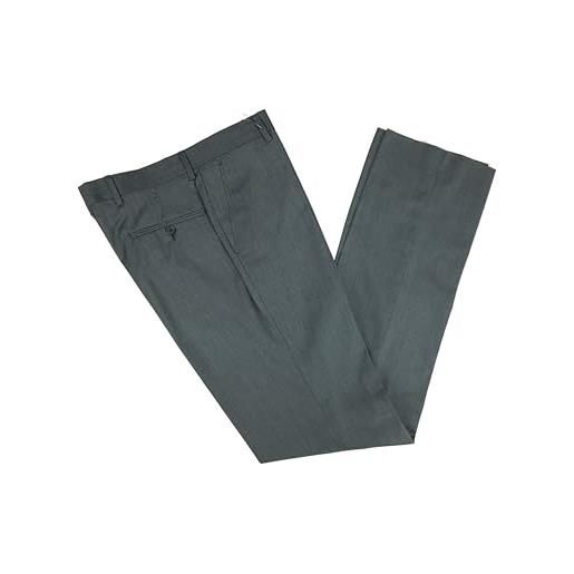 N+1 pantalone uomo classico fresco lana senza pens elegante drop 6 48 50 52 54 56 58 60 (54 - grigio medio)