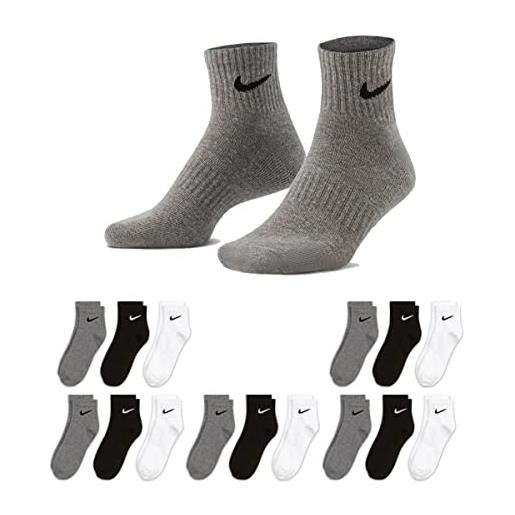 Nike everyday cushion - calzini da uomo, confezione da 3, 15 paia di colore bianco. , 38-42