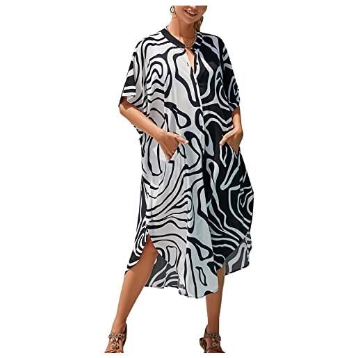 LikeJump donna lungo kaftan bohémien vestito da spiaggia abito maxi parei mare costume da bagno cover up dress estate