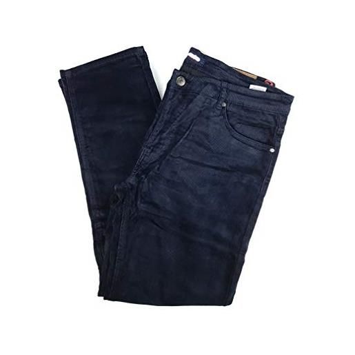 N+1 pantalone uomo velluto jeans termico imbottito pile invernale vita alta foderato elasticizzato 46 48 50 52 54 56 58 60 (blu, 56, numeric_56)