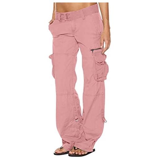 Tomwell pantaloni cargo da donna casual in cotone, pantaloni mimetici da trekking e combattimento all'aperto, pantaloni da lavoro tattici militari multitasche z rosa x-small