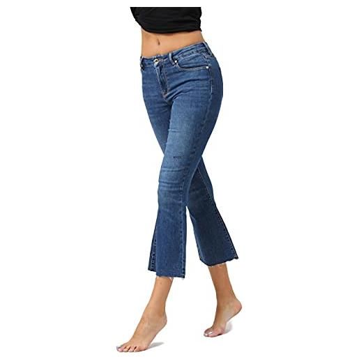 Sexy Woman pantalone jeans denim donna skinny sexy aderente (cod. H047c (blu), xl)