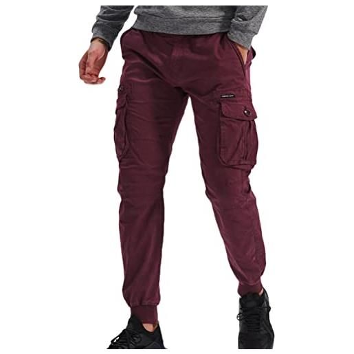 ORANDESIGNE pantaloni cargo uomo lunghi con coulisse tasche laterali maschio cargo pants casual sport trousers pantaloni da lavoro a nero xl
