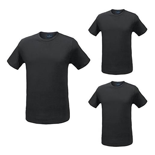 Navigare n. 3 t-shirt mezza manica girocollo uomo cotone interlock garzato - art. 111 disponibile nei colori bianco - nero - ass. To (nero/navy/grigio sc. )