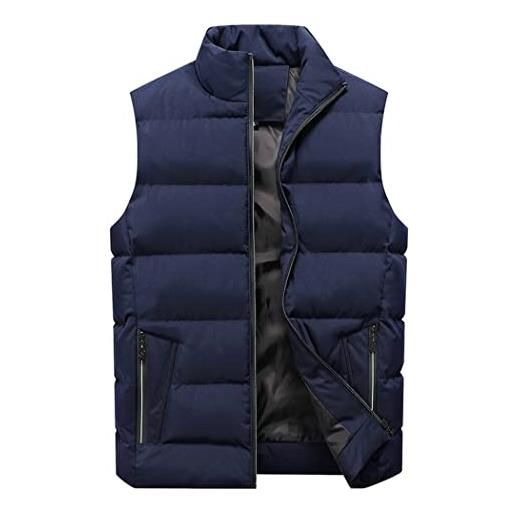 RQPYQF giubbino smanicato uomo invernale gilet imbottito zip giacca senza maniche caldo elegante casual primaverile invernale (blu scuro, 7xl)