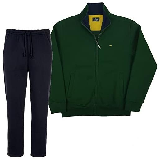 Coveri tuta da ginnastica uomo completa felpata invernale giacca e pantalone blu m l xl xxl xxxl (xl - verde)