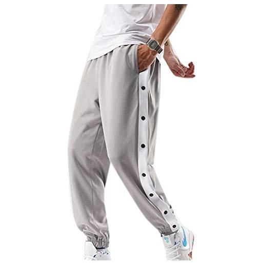 keepmore pantaloni da allenamento con bottoni automatici laterali da uomo pantaloni da allenamento casual allentati