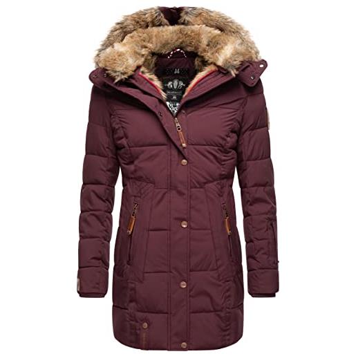 Marikoo - cappotto invernale caldo da donna, con cappuccio, taglie xs-xxl, oliva, s